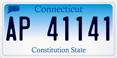 CT license plate AP41141