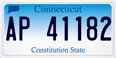 CT license plate AP41182