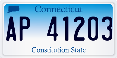 CT license plate AP41203