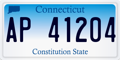 CT license plate AP41204