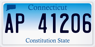 CT license plate AP41206