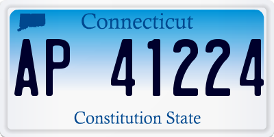 CT license plate AP41224