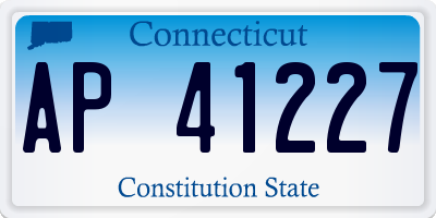 CT license plate AP41227