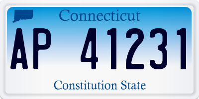 CT license plate AP41231