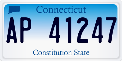 CT license plate AP41247