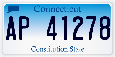CT license plate AP41278