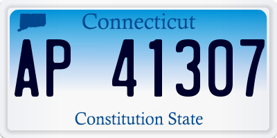 CT license plate AP41307