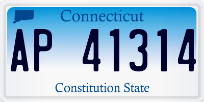 CT license plate AP41314