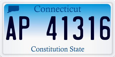 CT license plate AP41316