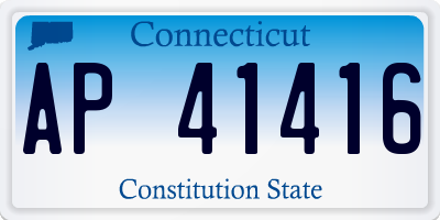 CT license plate AP41416