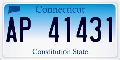 CT license plate AP41431