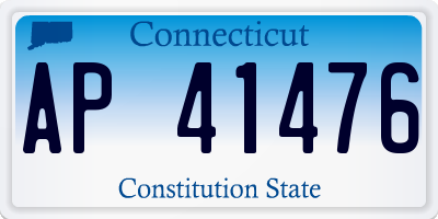 CT license plate AP41476