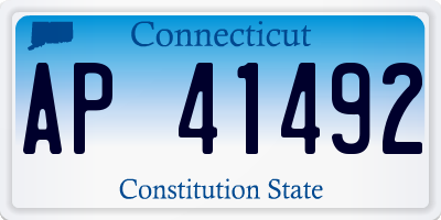 CT license plate AP41492