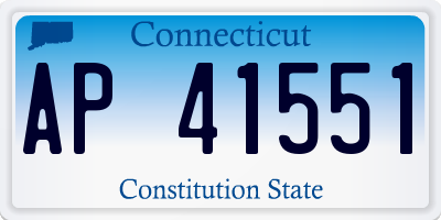 CT license plate AP41551