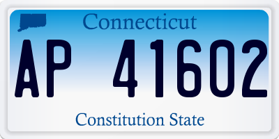 CT license plate AP41602