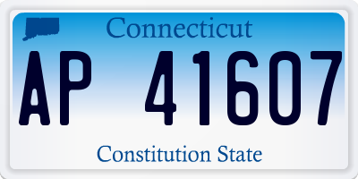 CT license plate AP41607