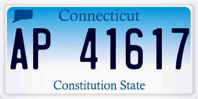 CT license plate AP41617