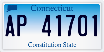 CT license plate AP41701