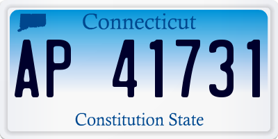 CT license plate AP41731