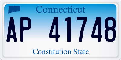 CT license plate AP41748