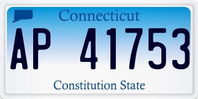 CT license plate AP41753