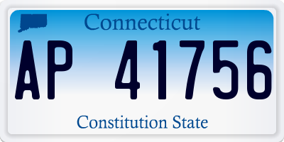 CT license plate AP41756