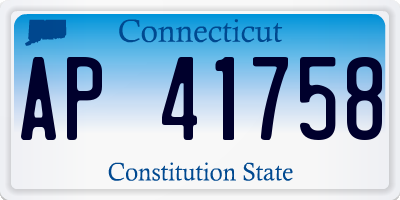 CT license plate AP41758