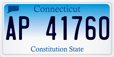 CT license plate AP41760
