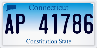 CT license plate AP41786