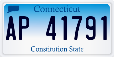 CT license plate AP41791