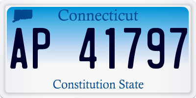 CT license plate AP41797