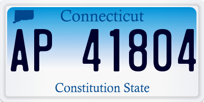 CT license plate AP41804