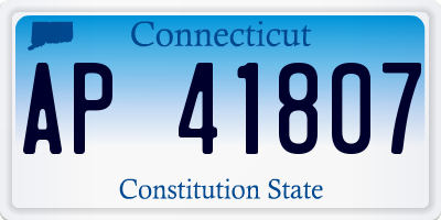 CT license plate AP41807