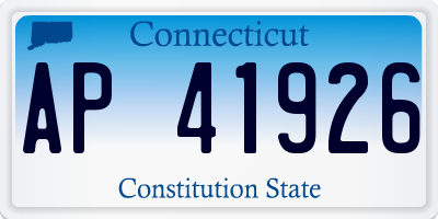 CT license plate AP41926
