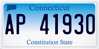 CT license plate AP41930