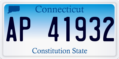 CT license plate AP41932