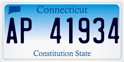 CT license plate AP41934