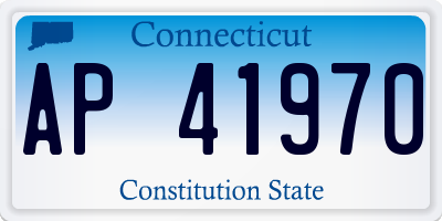 CT license plate AP41970