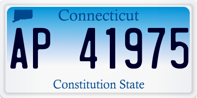 CT license plate AP41975