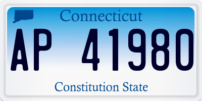 CT license plate AP41980