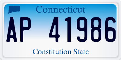 CT license plate AP41986