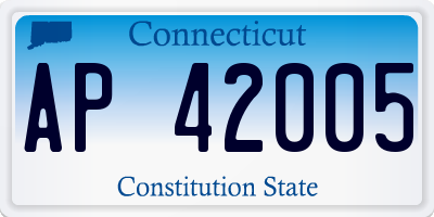 CT license plate AP42005