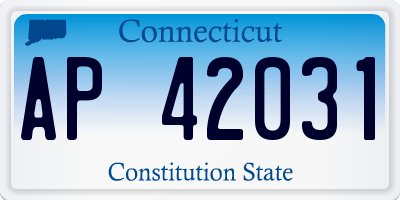 CT license plate AP42031