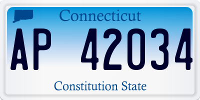 CT license plate AP42034
