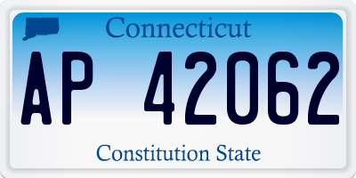 CT license plate AP42062