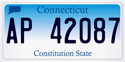 CT license plate AP42087