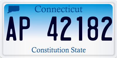 CT license plate AP42182