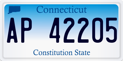 CT license plate AP42205
