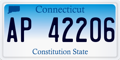 CT license plate AP42206