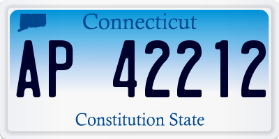 CT license plate AP42212